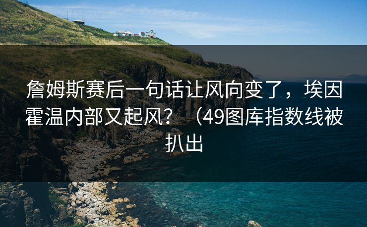 詹姆斯赛后一句话让风向变了，埃因霍温内部又起风？（49图库指数线被扒出